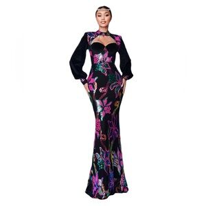 Tall Girl Slay Sequin Evening Maxi Dress